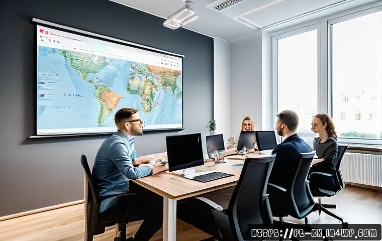 인플루언서 협업을 위한 크리에이티브 방향 설정 - A professional marketing meeting scene in a modern office in Warsaw, Poland, featuring a diverse tea...