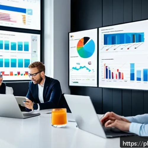 Home 30 효과적인 인플루언서 협업을 위한 데이터 기반 전략 - A modern marketing office scene showing a diverse team of professionals analyzing social media data ...