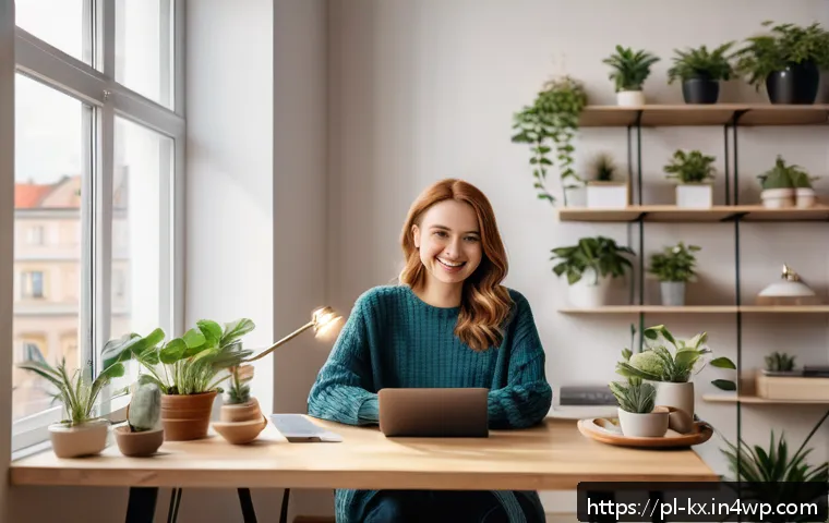 인플루언서 협업을 통한 유저 생성 콘텐츠 촉진 - A warm and inviting social media influencer workspace scene in a modern Polish apartment, featuring ...